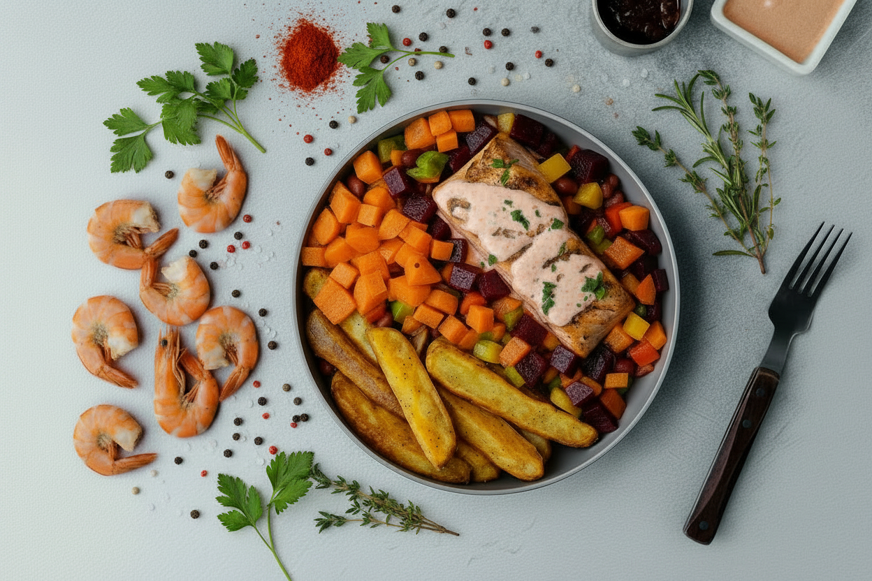 SALMON & SHRIMP TOMATO SAUCE