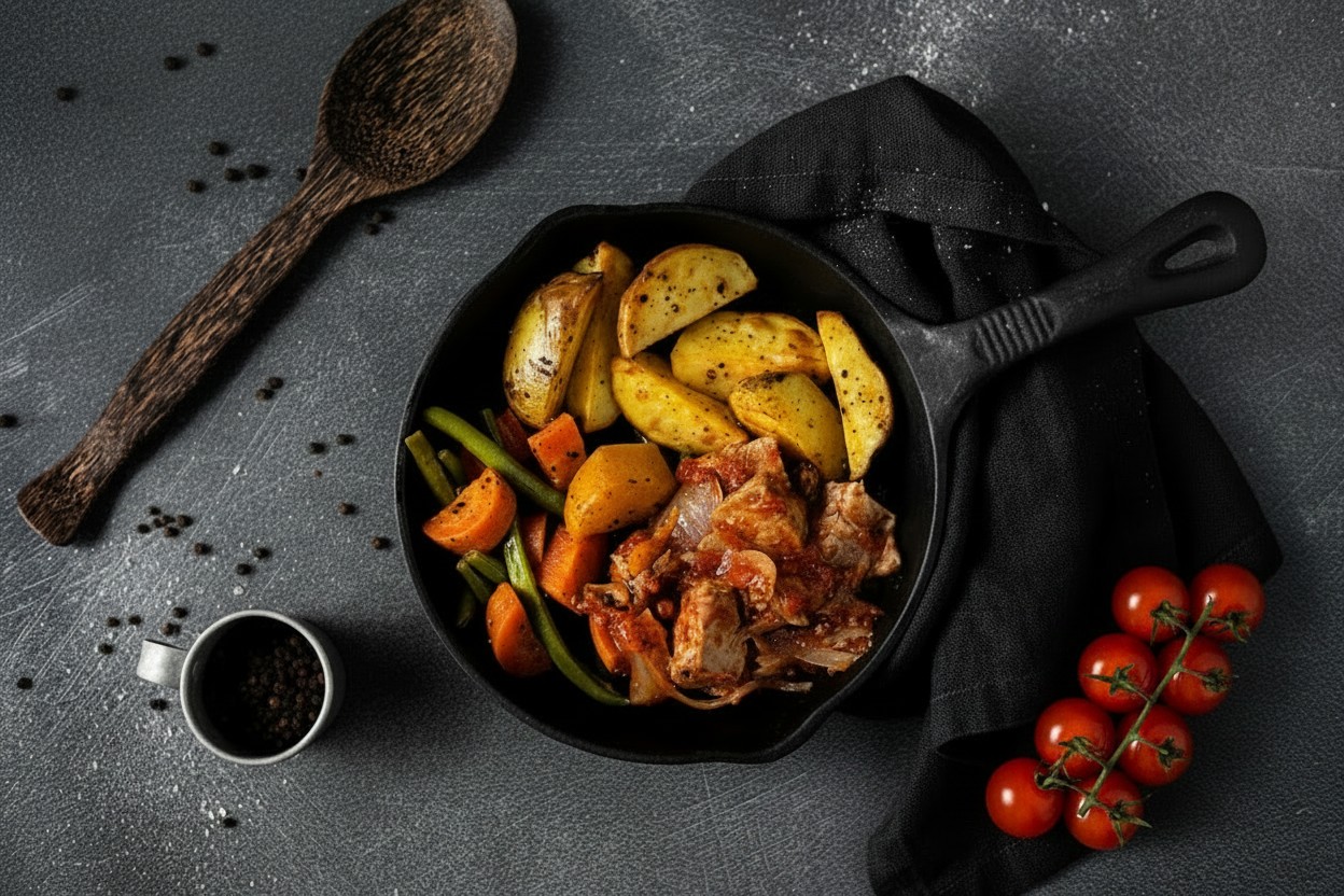 PORK IN BACON & ONION SAUCE
