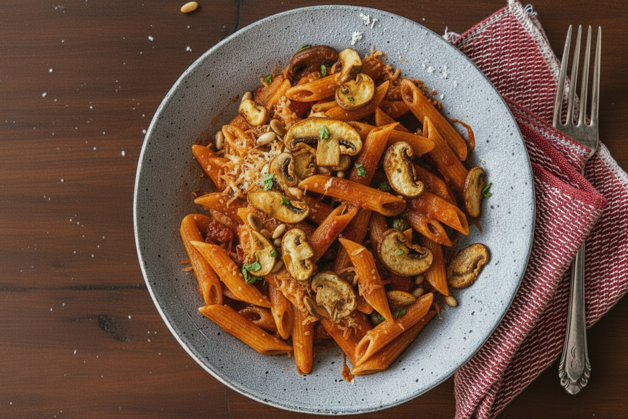 MUSHROOM FAVA BEAN PASTA