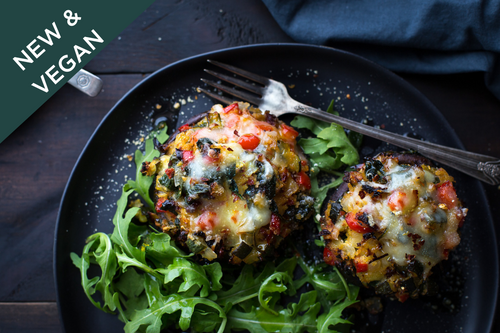 LEMON HUMMUS STUFFED PORTOBELLO MUSHROOM